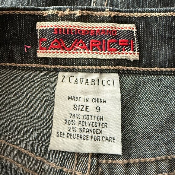 Vintage Z. Cavaricci Denim Mini Skirt Size 9 Y2K Style Front Pockets Side Slits - Picture 6 of 11